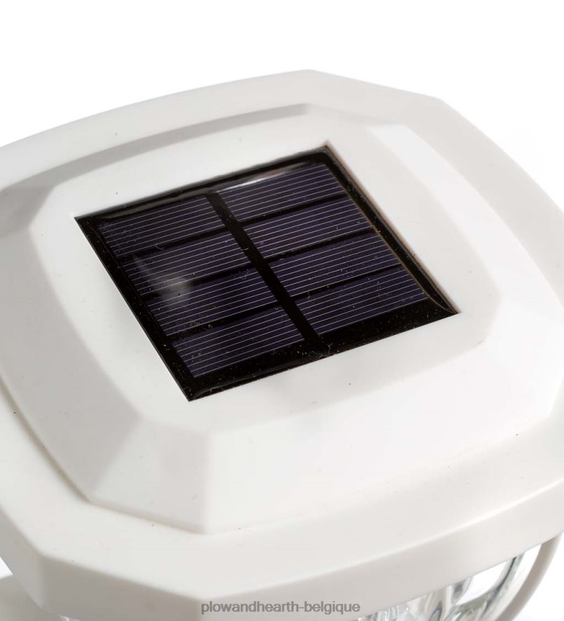 60H082474 Plow & Hearth Lampes solaires à capuchon de poteau en verre ondulé, ensemble de 2 - cuivre cour et jardin