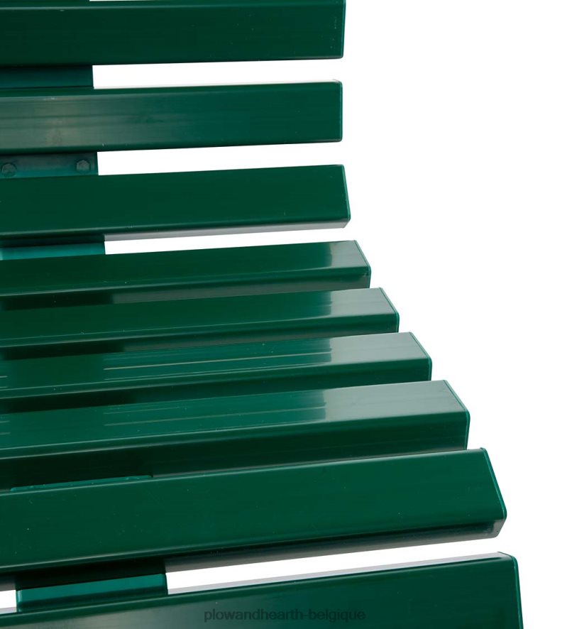 60H082498 Plow & Hearth banc de jardin ergonomique en pvc résistant aux intempéries - ton bois optique cour et jardin