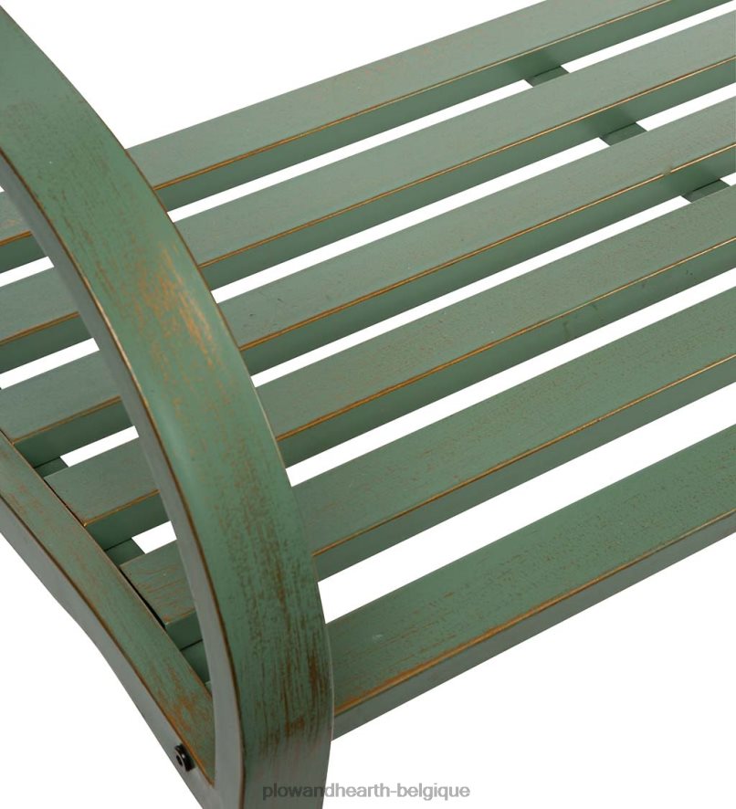 60H082501 Plow & Hearth banc de jardin en métal ananas - vert de gris cour et jardin