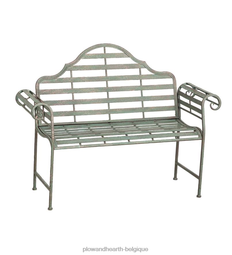 60H082504 Plow & Hearth banc en métal de style chippendale cour et jardin