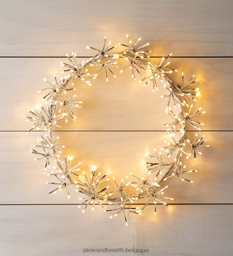 60H08210 Plow & Hearth Décoration de vacances de couronne lumineuse électrique intérieure/extérieure cour et jardin