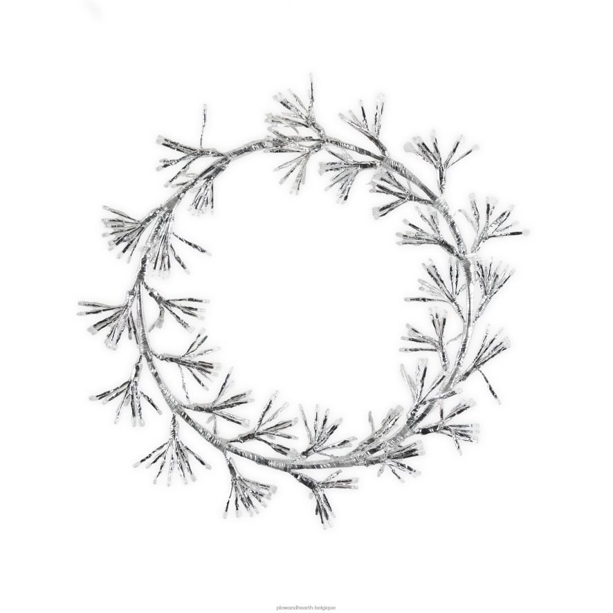 60H08210 Plow & Hearth Décoration de vacances de couronne lumineuse électrique intérieure/extérieure cour et jardin