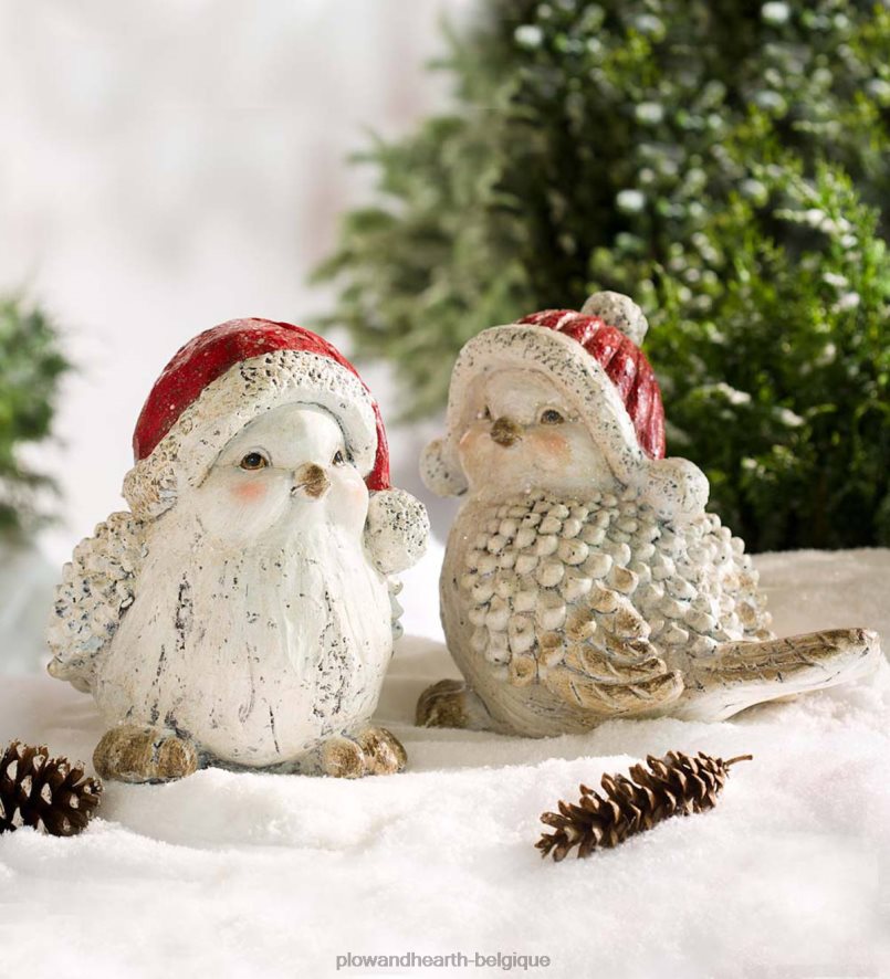 60H08216 Plow & Hearth accents d'oiseaux des Fêtes, ensemble de 2 cour et jardin