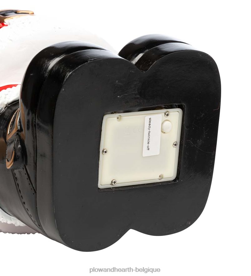 60H08217 Plow & Hearth Statue courte du Père Noël éclairée intérieur/extérieur - noir cour et jardin