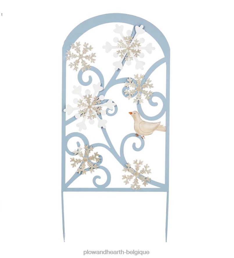 60H08218 Plow & Hearth treillis de jardin en métal de flocons de neige cour et jardin