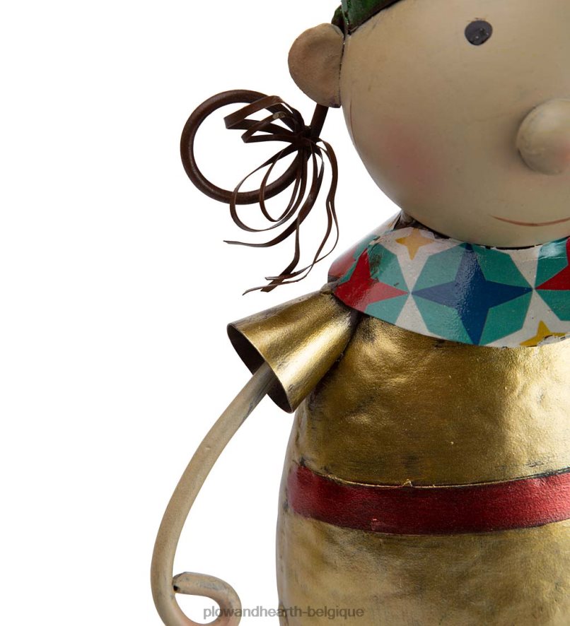 60H08230 Plow & Hearth statues de jardin d'elfe en métal de Noël cour et jardin