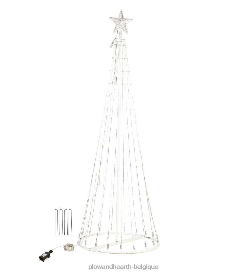 60H08244 Plow & Hearth cône de Noël intérieur/extérieur avec lumières multicolores, 75 cour et jardin