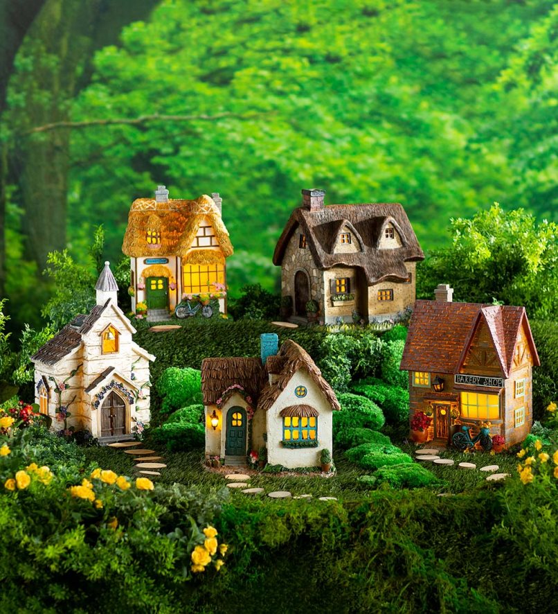 60H08247 Plow & Hearth église solaire de jardin de fées miniature cour et jardin