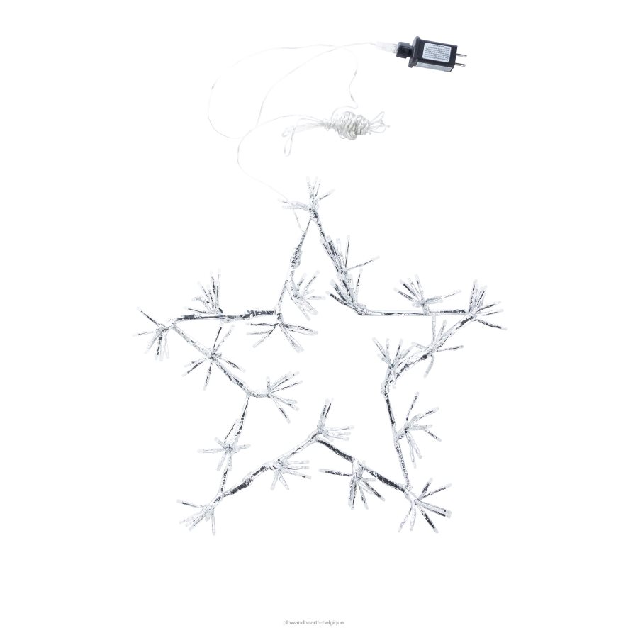 60H0829 Plow & Hearth Décoration de vacances en forme d'étoile éclairée électrique intérieure/extérieure cour et jardin