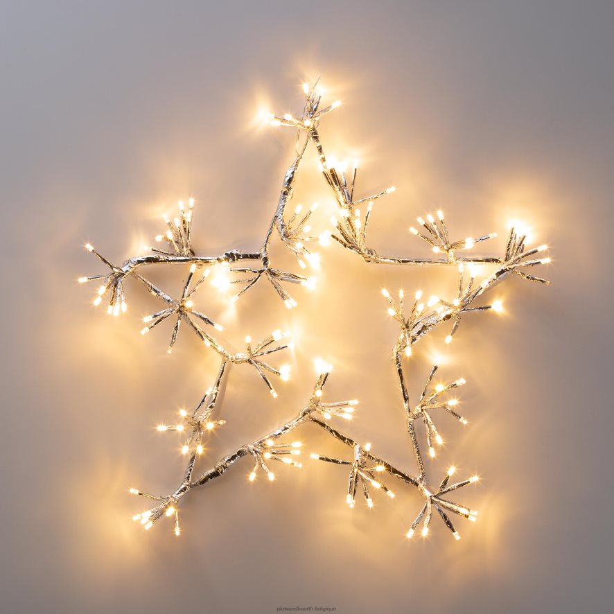 60H0829 Plow & Hearth Décoration de vacances en forme d'étoile éclairée électrique intérieure/extérieure cour et jardin
