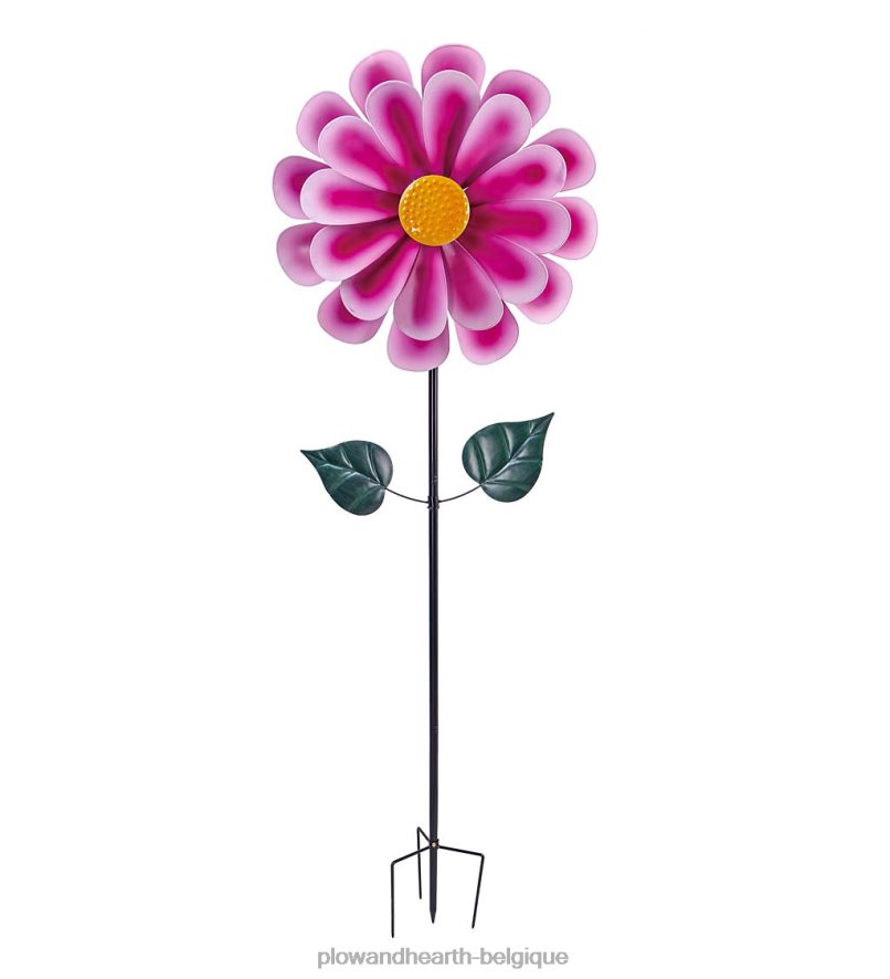 60H082216 Plow & Hearth Moulin à vent fleur de dahlia - rose cour et jardin