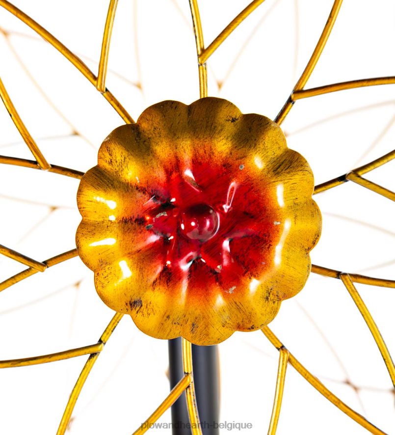 60H082239 Plow & Hearth Spinner à vent en métal soleils dorés cour et jardin