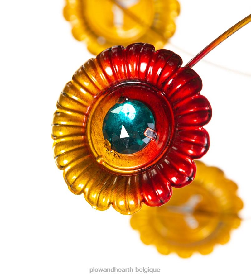 60H082239 Plow & Hearth Spinner à vent en métal soleils dorés cour et jardin