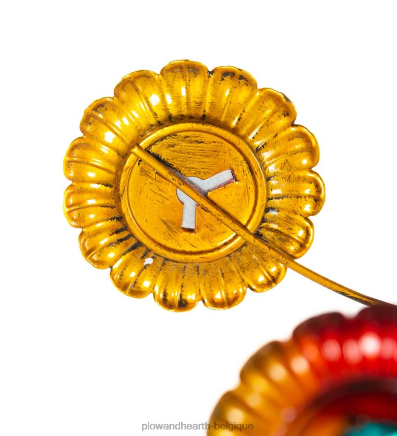 60H082239 Plow & Hearth Spinner à vent en métal soleils dorés cour et jardin