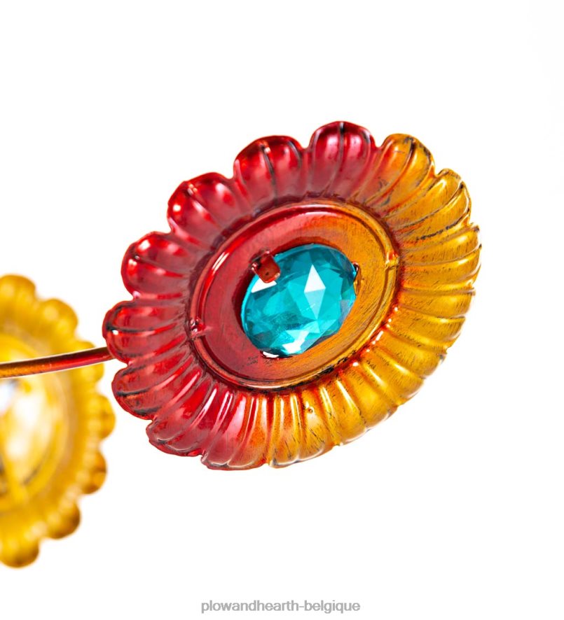 60H082239 Plow & Hearth Spinner à vent en métal soleils dorés cour et jardin