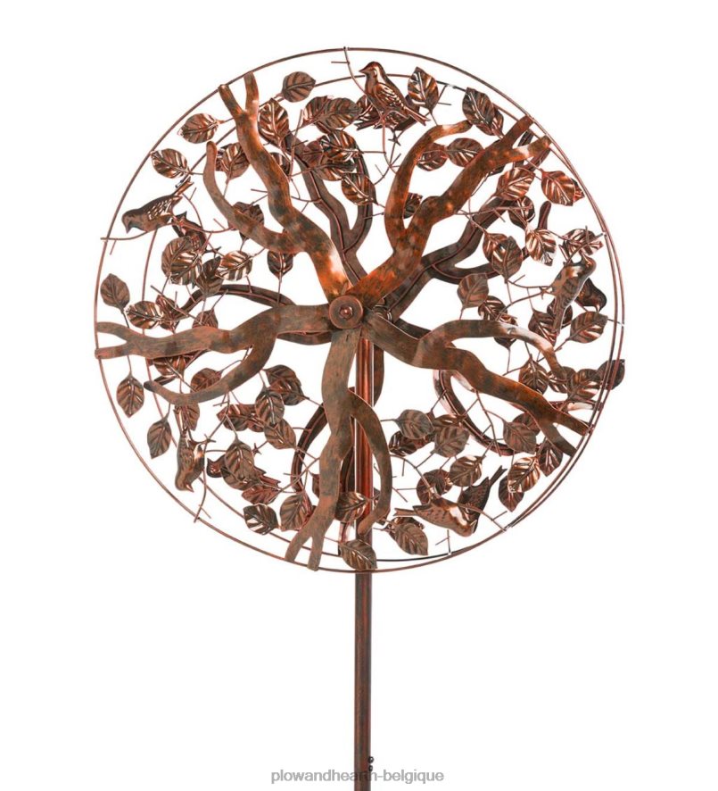 60H082276 Plow & Hearth Moulin à vent arbre de vie en cuivre cour et jardin