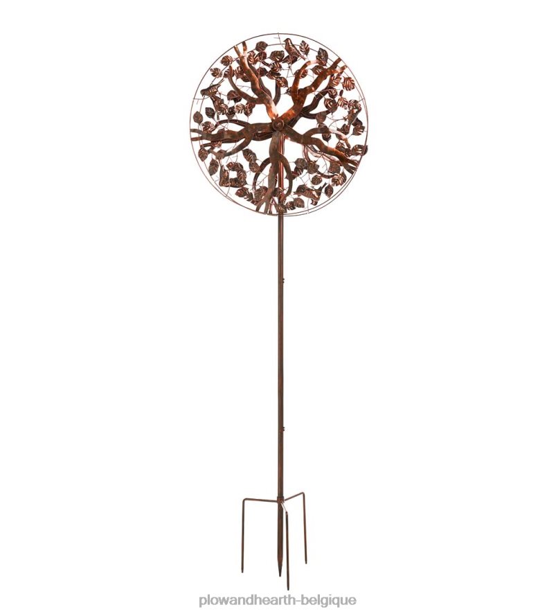 60H082276 Plow & Hearth Moulin à vent arbre de vie en cuivre cour et jardin