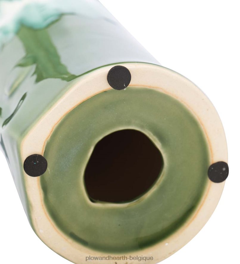 60H082535 Plow & Hearth fontaine à eau en céramique globe vert cour et jardin