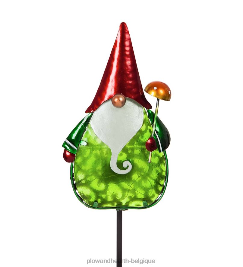 60H082243 Plow & Hearth Piquet de jardin solaire secret 36 h - gnome cour et jardin