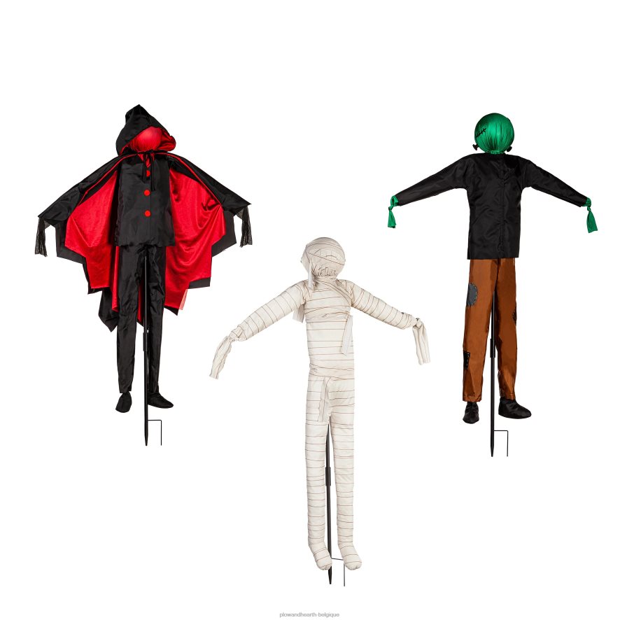 60H082287 Plow & Hearth piquets de monstre éclairés, ensemble de 3 cour et jardin