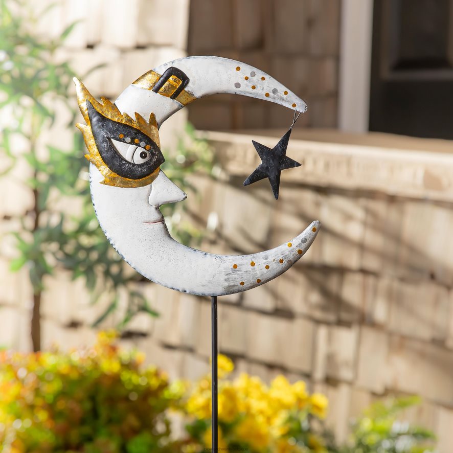 60H082316 Plow & Hearth pieu de jardin d'Halloween de lune magique cour et jardin