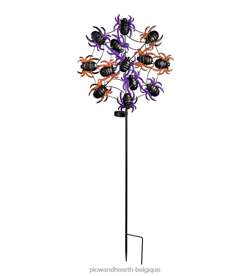 60H082447 Plow & Hearth toile d'araignée, piquet de jardin avec effet de lumière solaire cour et jardin
