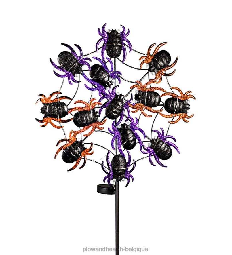 60H082447 Plow & Hearth toile d'araignée, piquet de jardin avec effet de lumière solaire cour et jardin