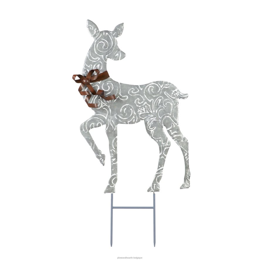 60H08293 Plow & Hearth piquets de jardin en métal pour rennes, lot de 3 cour et jardin