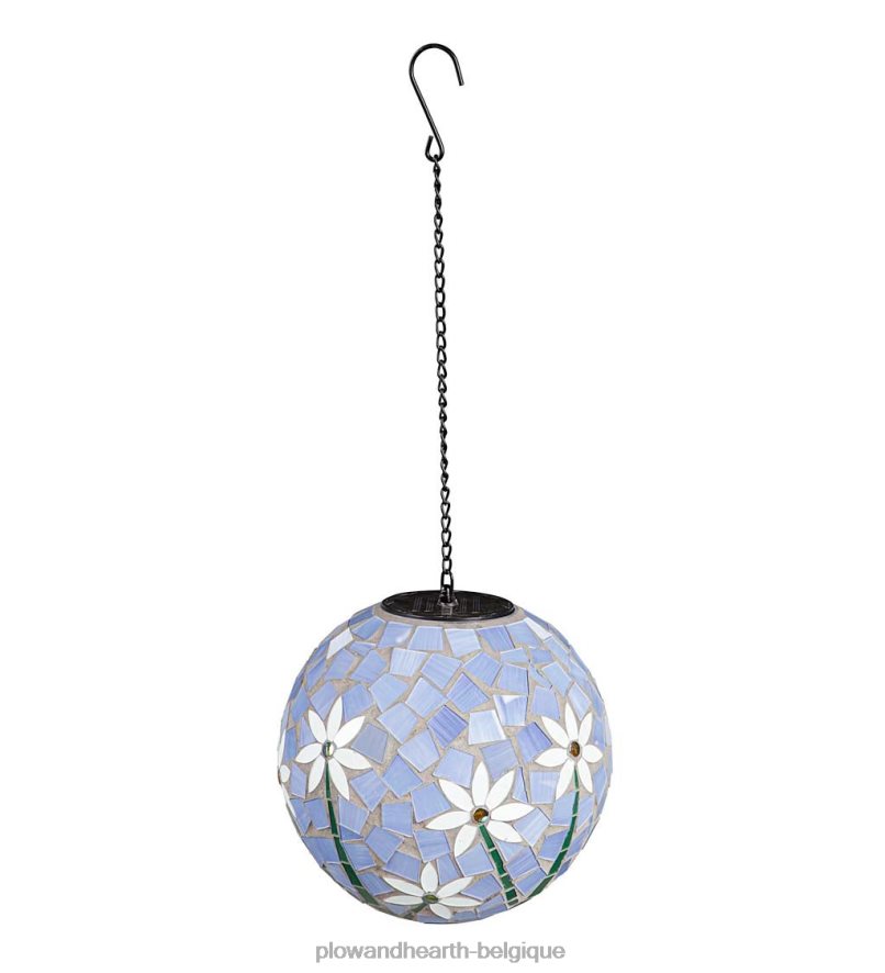 60H082417 Plow & Hearth boule d'observation en mosaïque suspendue solaire - florale cour et jardin