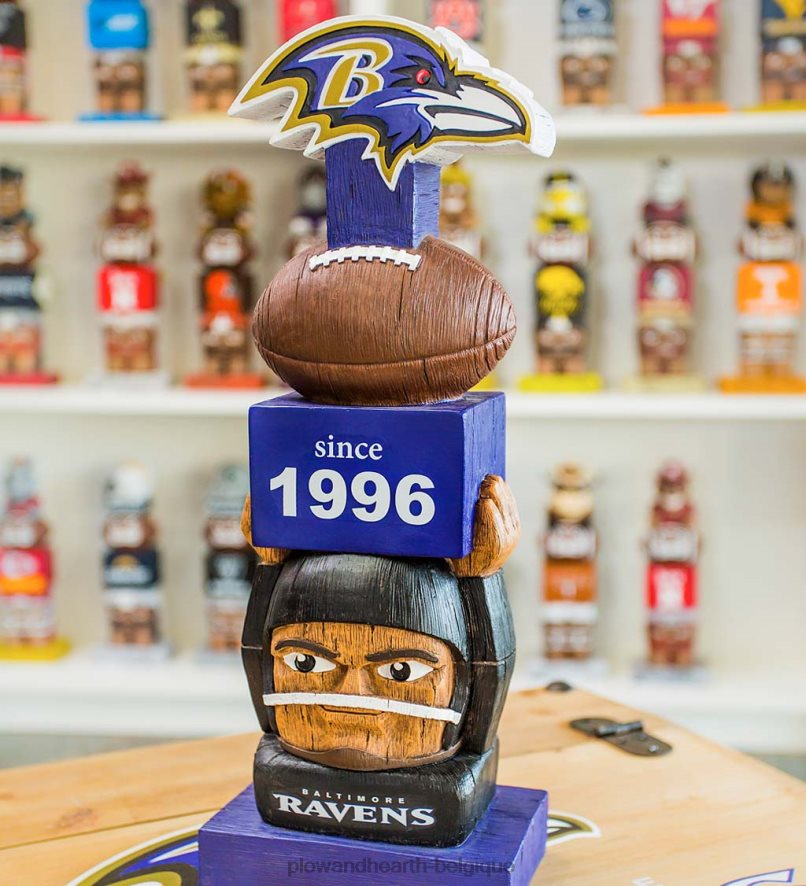 60H082214 Plow & Hearth statue de jardin de football vintage - Ravens de Baltimore cour et jardin