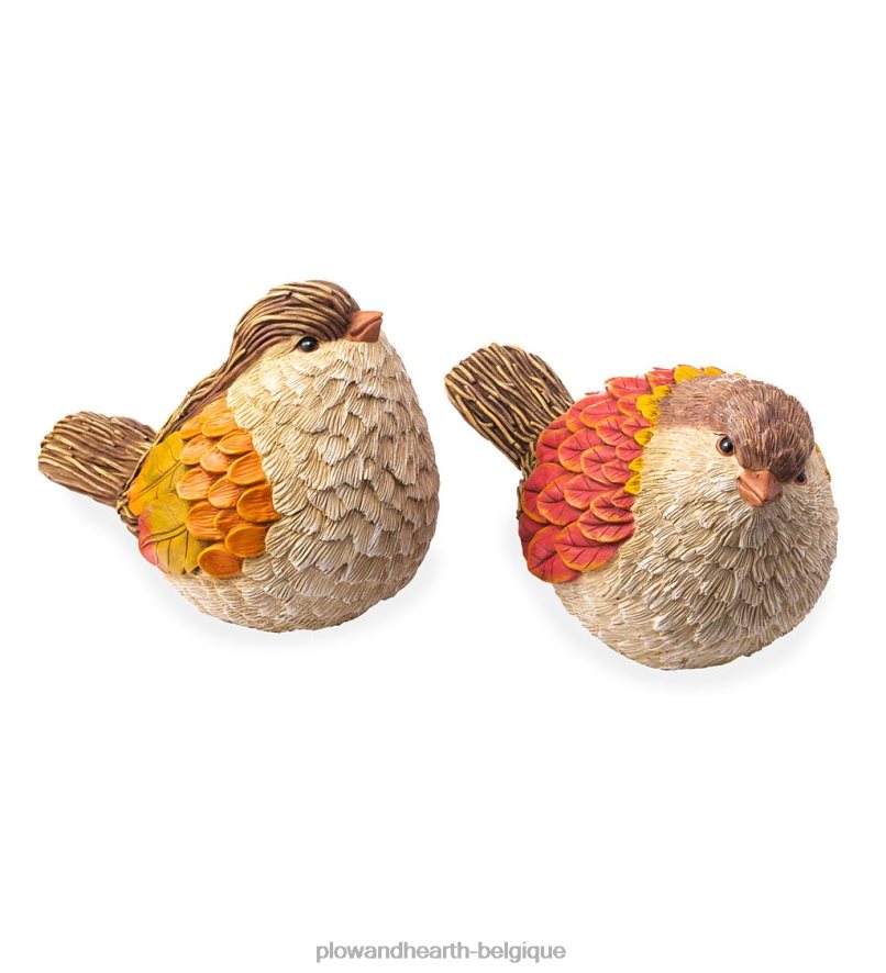60H082329 Plow & Hearth statues de jardin d'oiseaux d'automne, lot de 2 cour et jardin