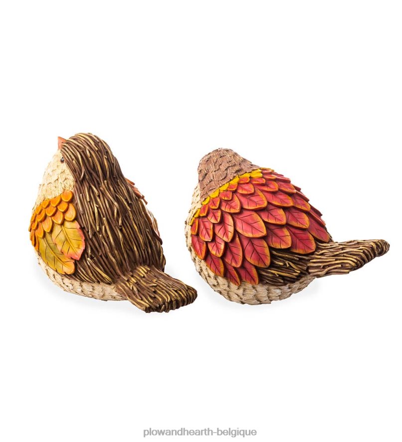 60H082329 Plow & Hearth statues de jardin d'oiseaux d'automne, lot de 2 cour et jardin