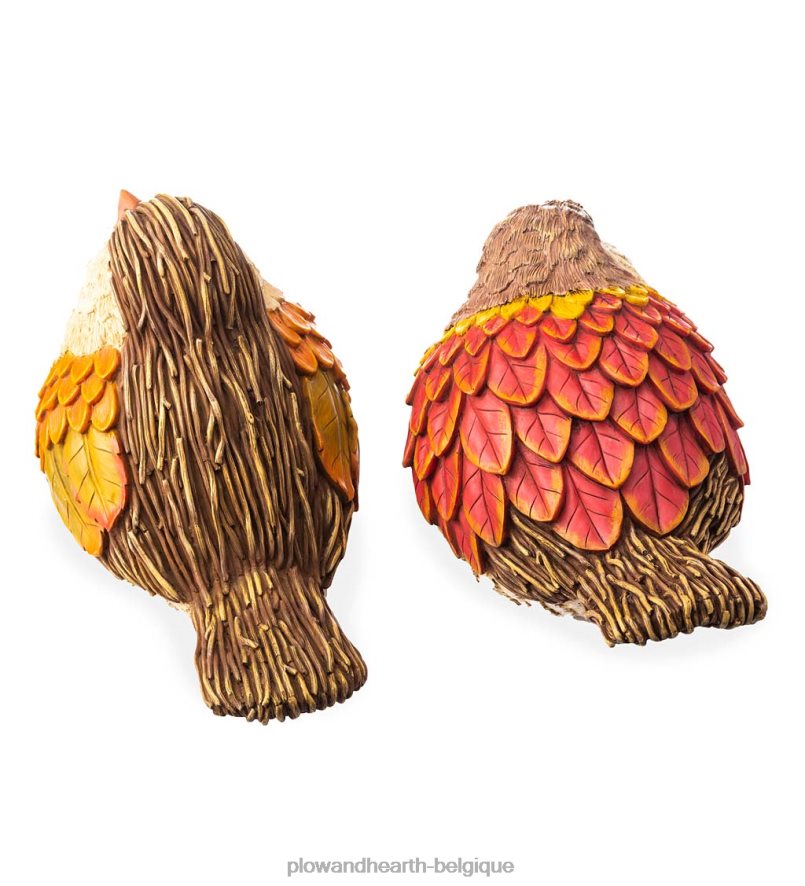60H082329 Plow & Hearth statues de jardin d'oiseaux d'automne, lot de 2 cour et jardin