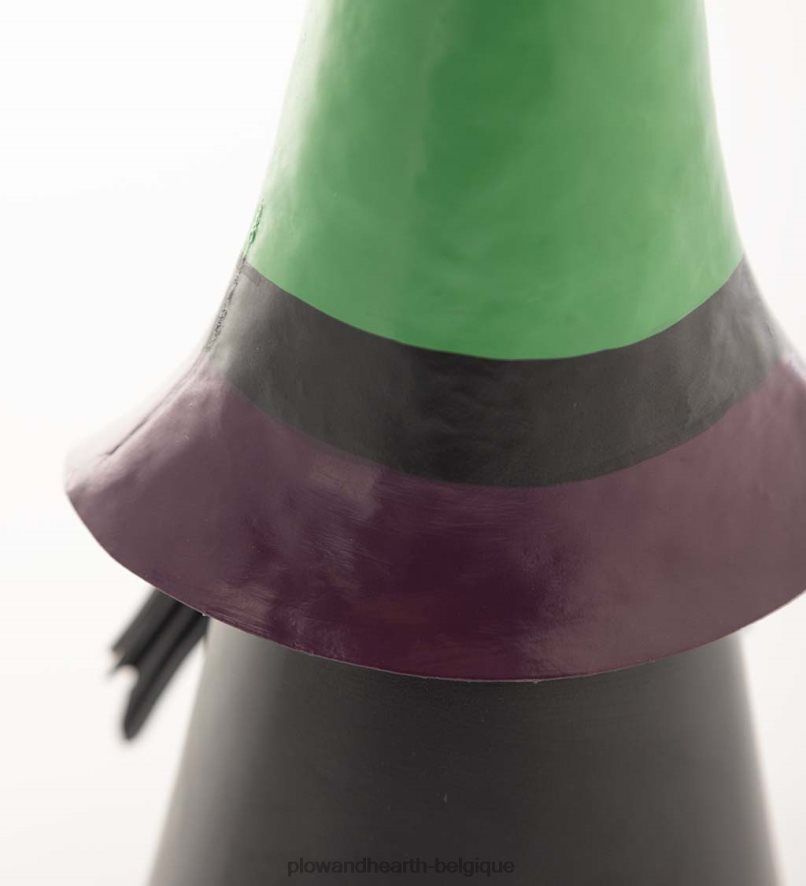 60H082429 Plow & Hearth Gnome de sorcière d'Halloween éclairé - noir cour et jardin