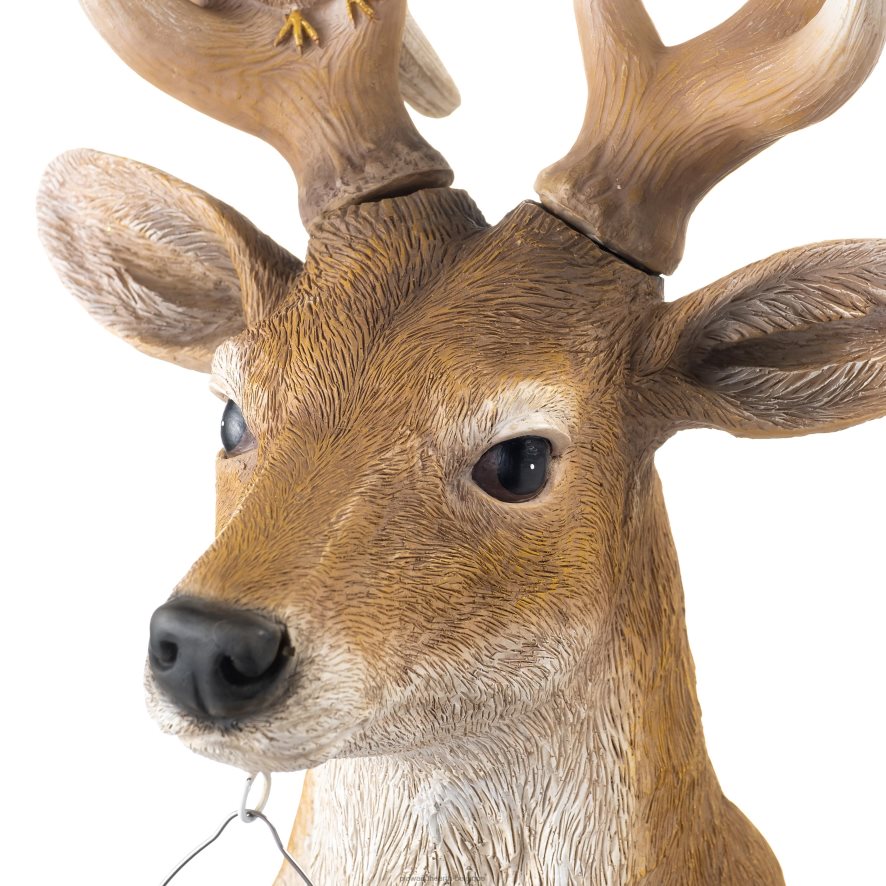 60H08277 Plow & Hearth statue solaire cerf et amis cour et jardin