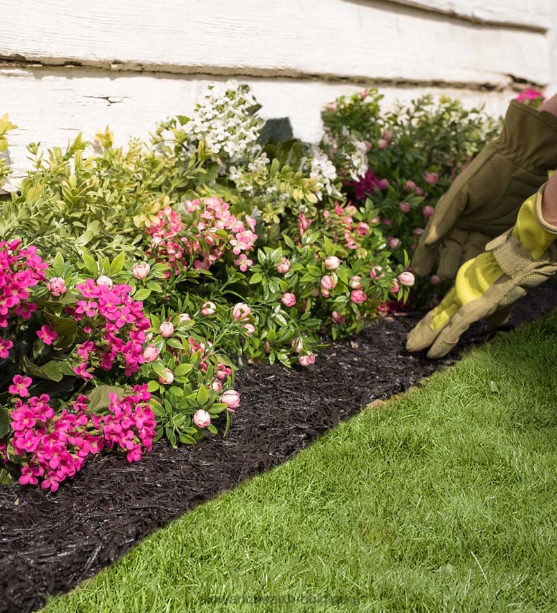 60H082669 Plow & Hearth bordure en caoutchouc recyclé avec paillis permanent cour et jardin