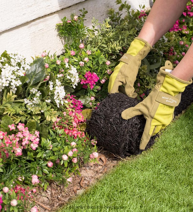 60H082669 Plow & Hearth bordure en caoutchouc recyclé avec paillis permanent cour et jardin