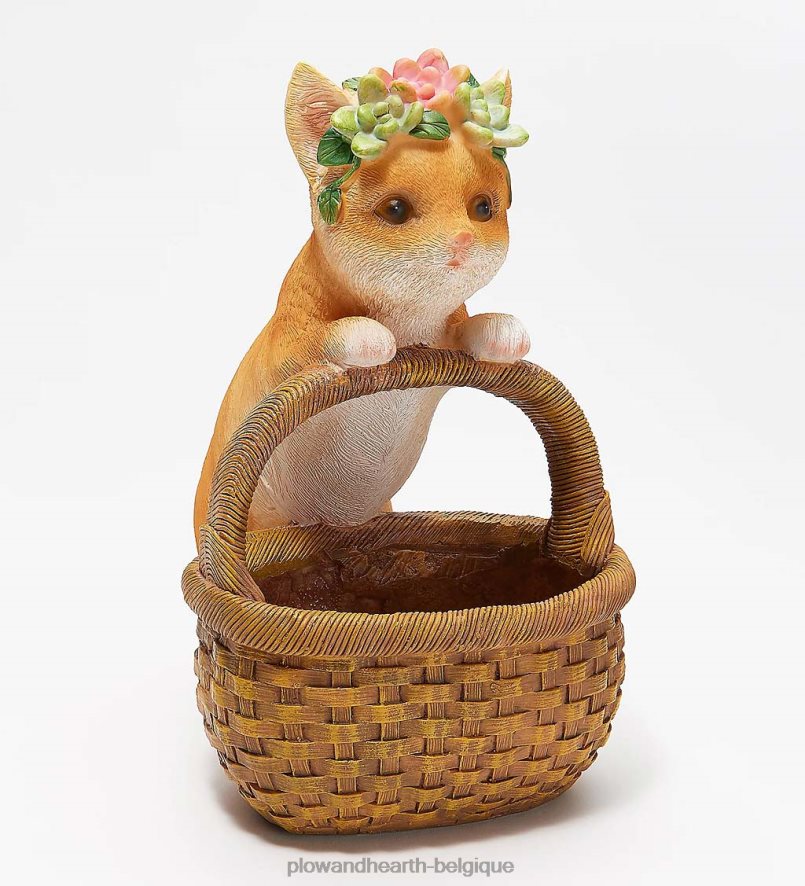 60H082996 Plow & Hearth panier d'aide heureux planteur succulent - cochon cour et jardin