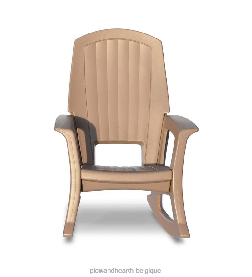 60H082678 Plow & Hearth chaise berçante rockaway écologique toutes saisons - brun taupe cour et jardin