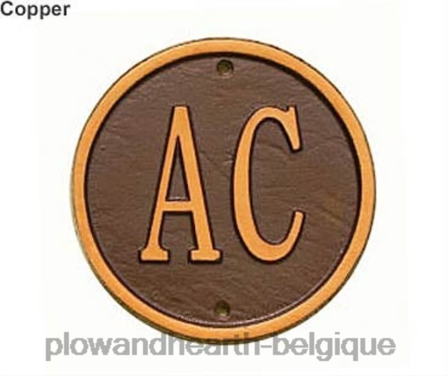 60H082694 Plow & Hearth plaque de pelouse personnalisée en fonte d'aluminium fabriquée à la main aux États-Unis - cuivre antique cour et jardin