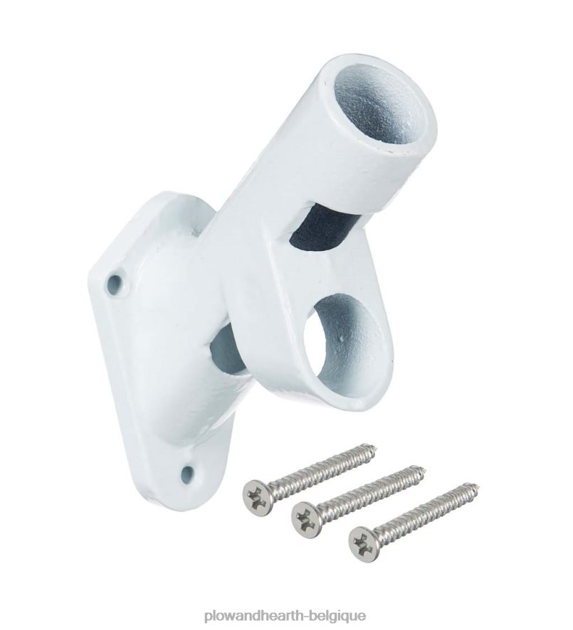 60H082642 Plow & Hearth Support de drapeau de maison en aluminium à deux positions avec finition blanche cour et jardin