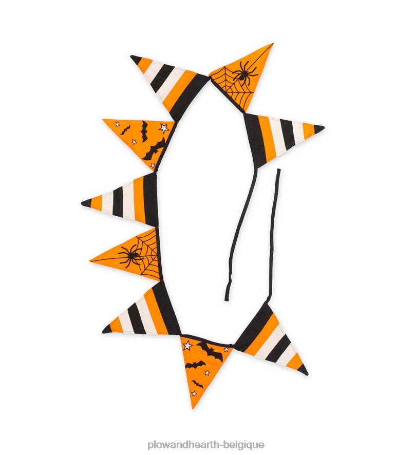 60H082545 Plow & Hearth fanion en coton toile d'araignée d'Halloween cour et jardin