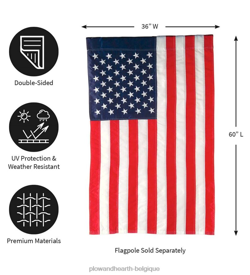 60H082298 Plow & Hearth grand drapeau américain drapeau de maison cour et jardin