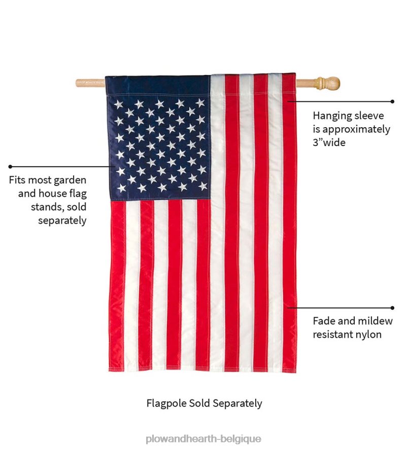 60H082298 Plow & Hearth grand drapeau américain drapeau de maison cour et jardin