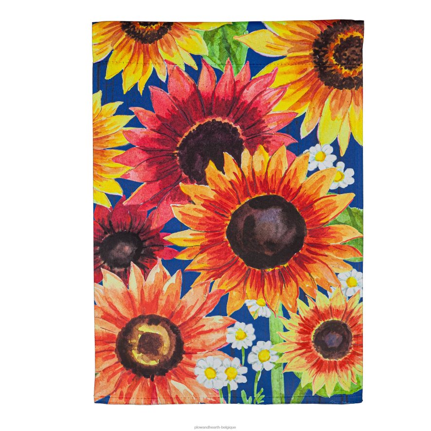 60H082550 Plow & Hearth drapeau de jardin en daim tournesols d'automne multicolores cour et jardin