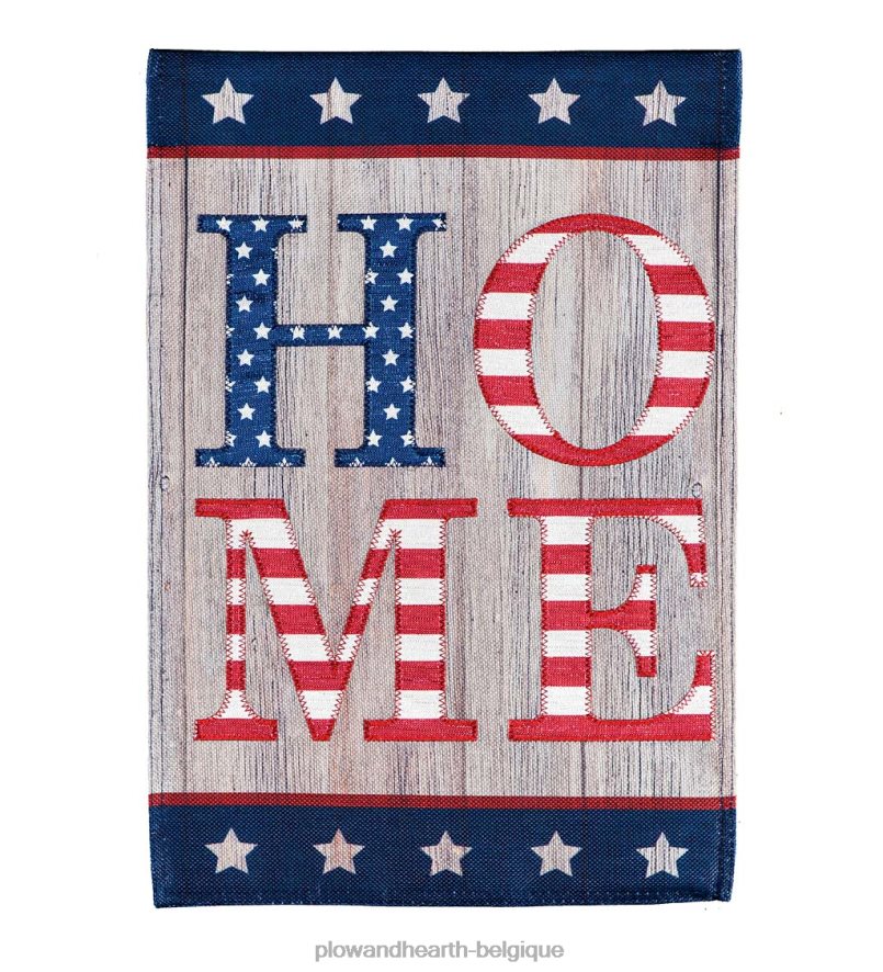 60H082580 Plow & Hearth drapeau de jardin en toile de jute americana home cour et jardin