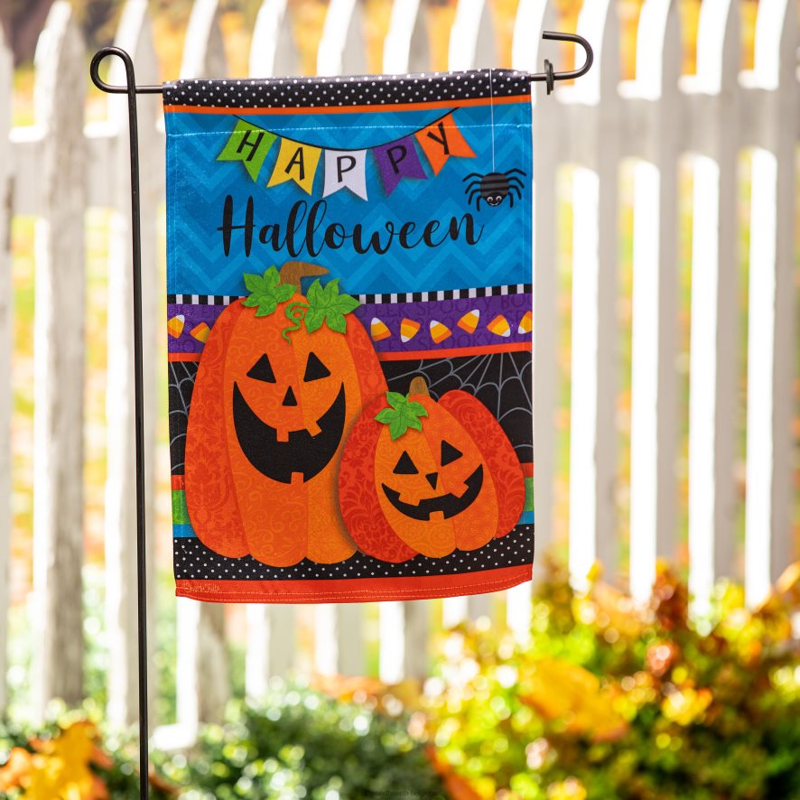 60H082596 Plow & Hearth salutations d'Halloween lustre drapeau de jardin cour et jardin