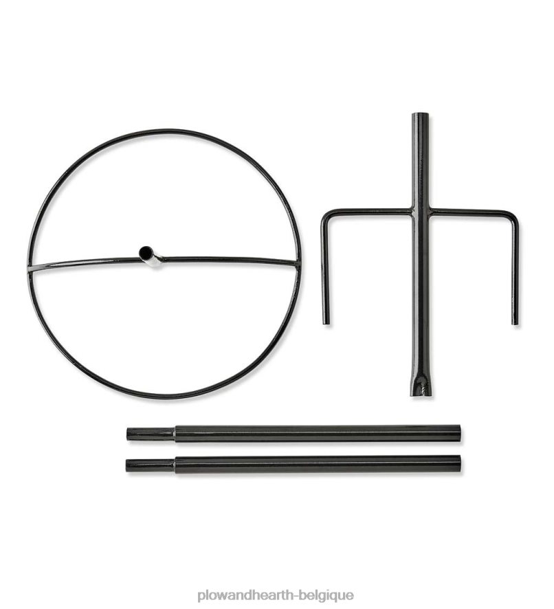 60H082830 Plow & Hearth Bain d'oiseaux en cuivre pur sur poteau en acier thermolaqué avec piquet robuste à trois broches cour et jardin