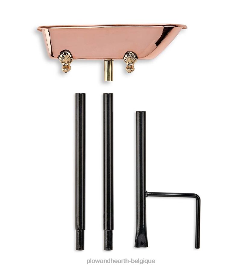 60H082844 Plow & Hearth bain d'oiseaux splish splash, cuivre poli - cuivre cour et jardin