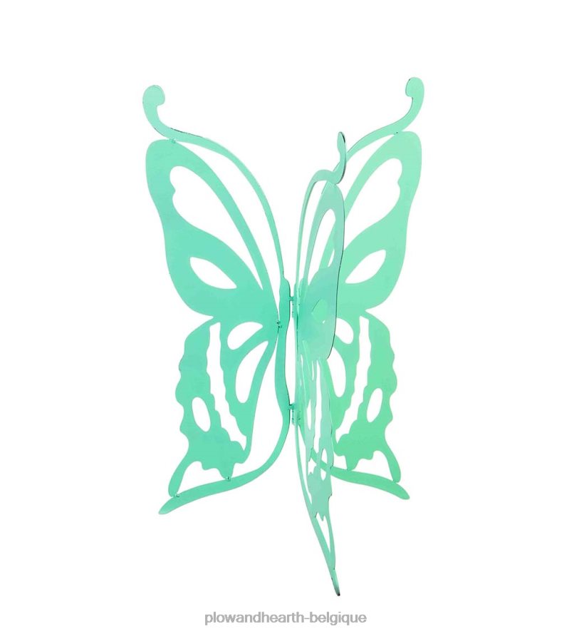 60H082854 Plow & Hearth Bain d'oiseaux en verre avec support papillon découpé au laser cour et jardin